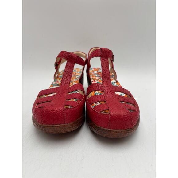 Alegria SUMMER SUM-7530 Women's NEW Leather Wedge Sandal Red EU Size 37 NIB - Picture 5 of 11